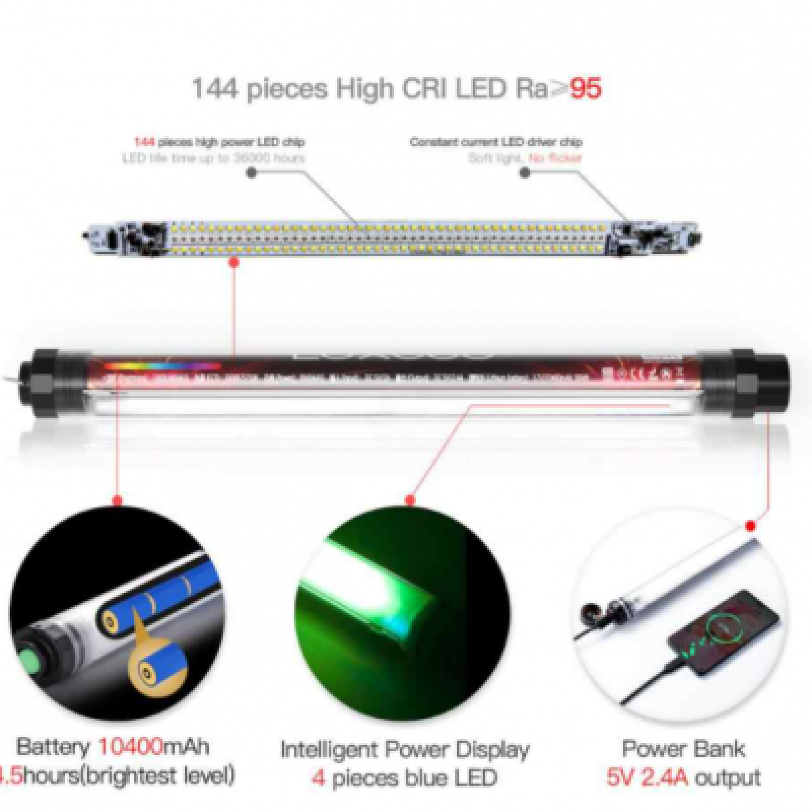 2 tubes RVB type Astera waterproof 120cm (contrôle à distance avec app) - Photo 3 sur 3