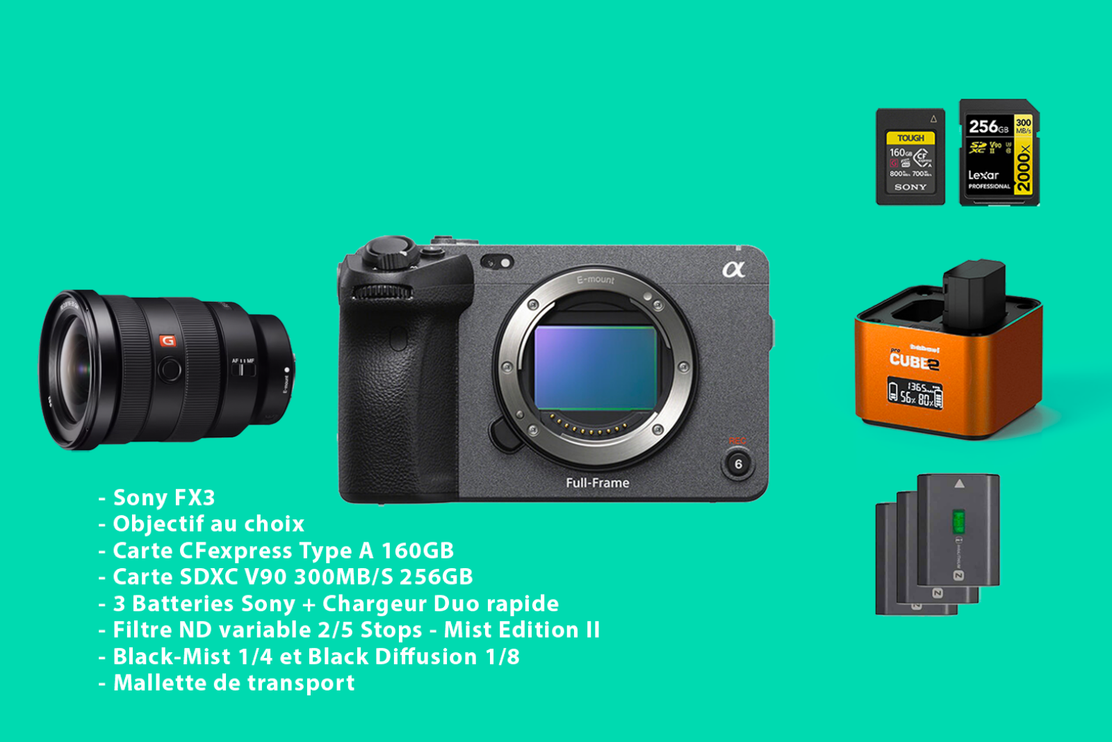 PACK Sony FX3 - OBJECTIF (au choix) - Photo 1 sur 1