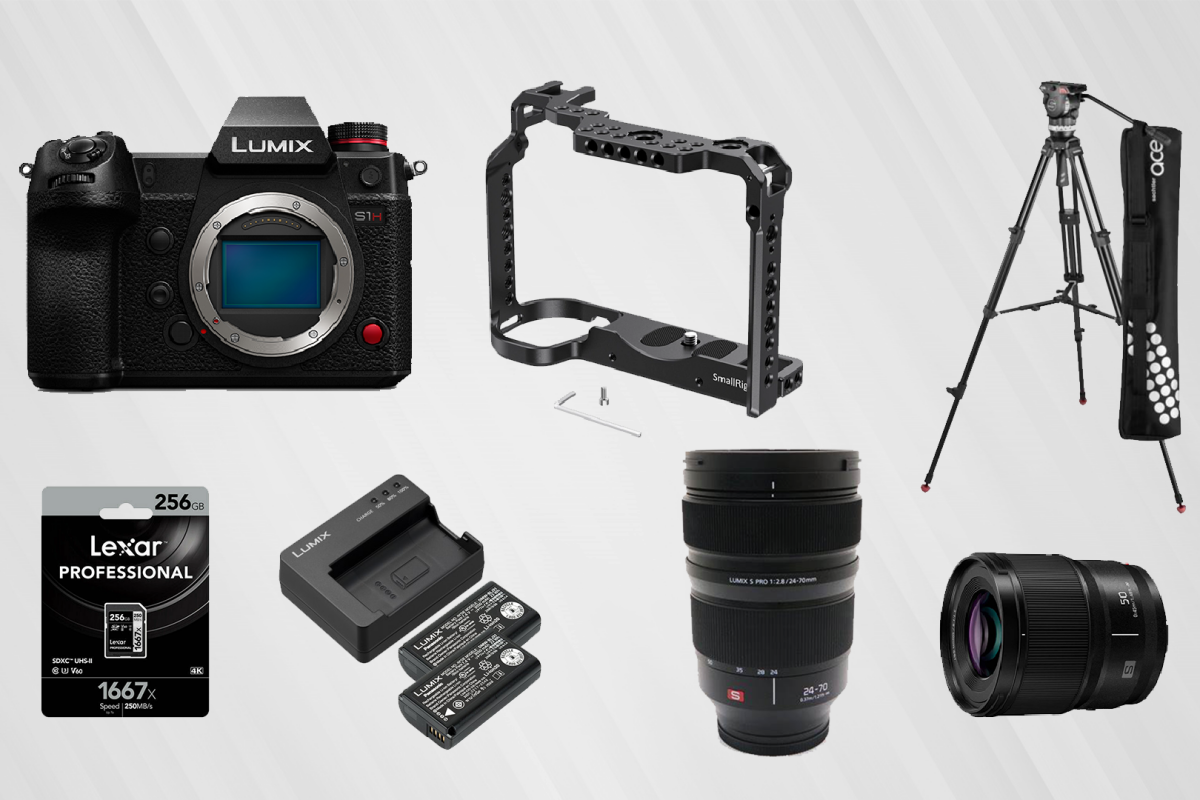 Location Panasonic S1H 6K - Objectifs 24-70mm (F/2.8) + 50mm (F/1.8) - Pied et cage Smallrig - Lightyshare