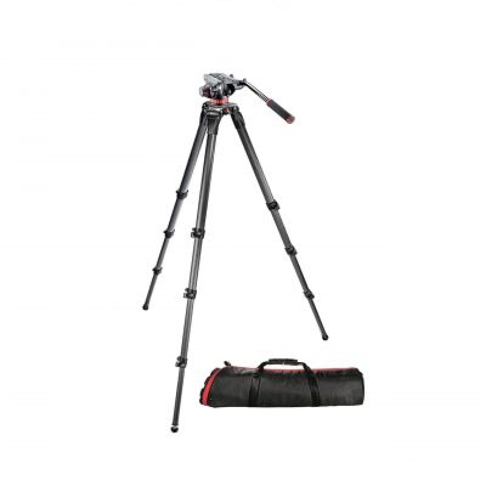 Trépied Manfrotto 536 carbone + tête MVH502AH - Photo 1 sur 5