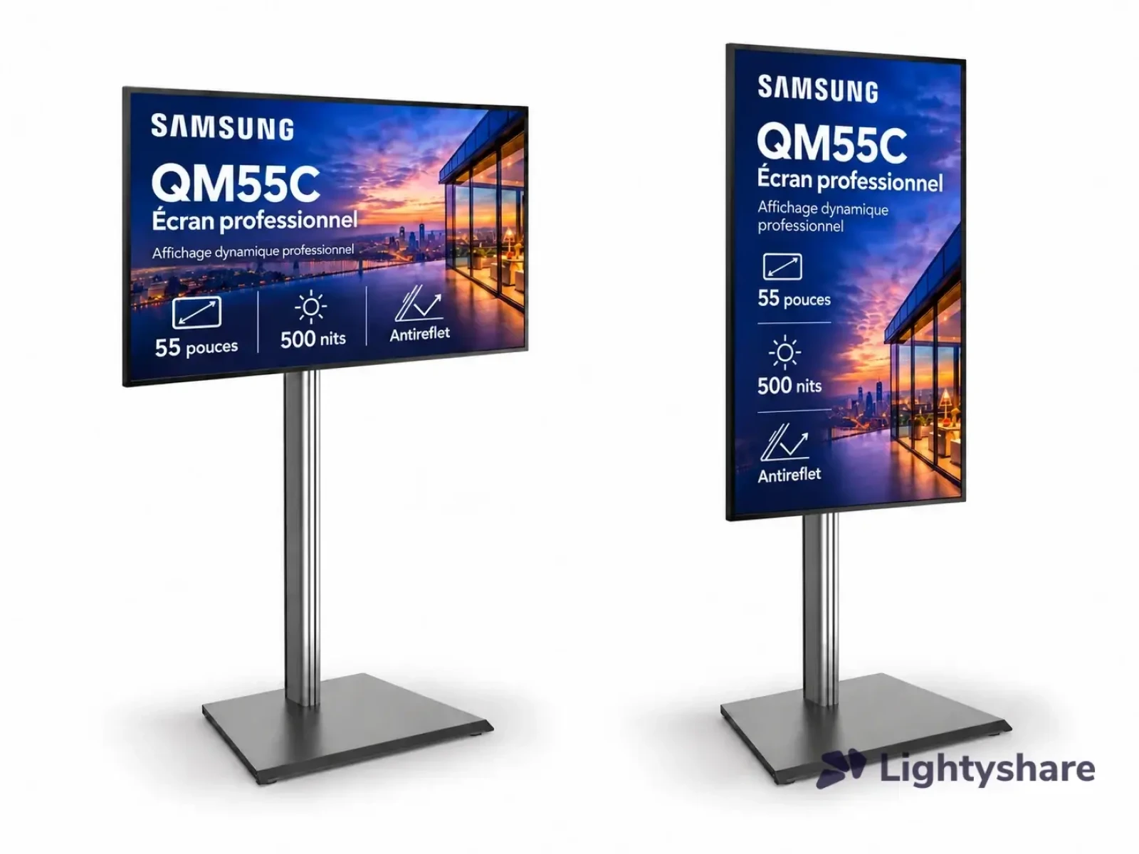 Écran événementiel professionnel Samsung QM55 + pied Kimex - Photo 3 sur 4