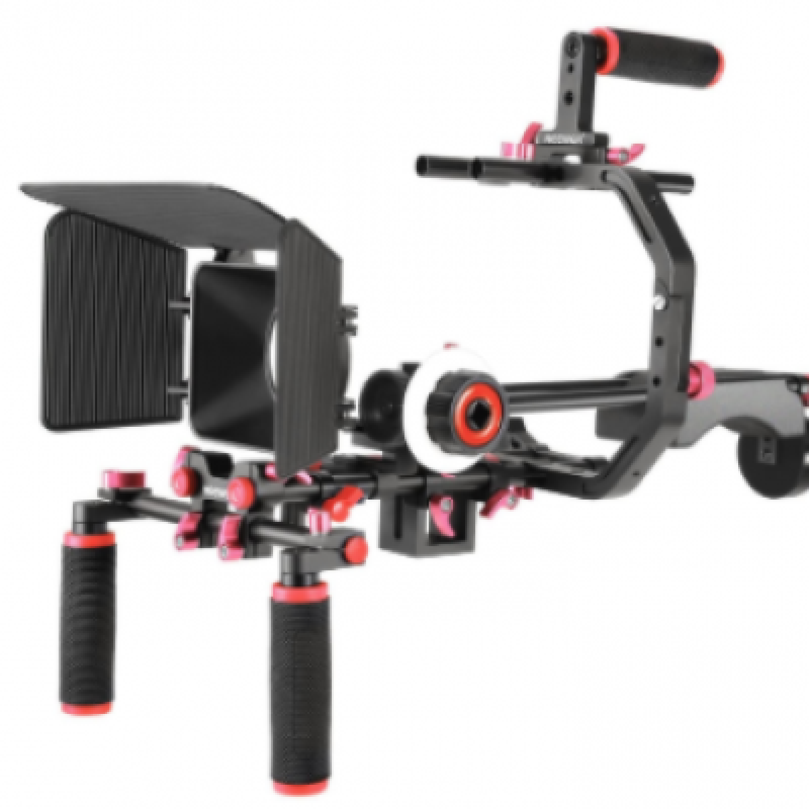 Neewer Rig Système Tournage de Film Vidéo pour Canon Nikon Sony et Autre DSLR Caméscope Vidéo avec Support en C Poignée 15mm Tige Coupe Flux Follow Focus (Rouge+Noir) - Photo 1 sur 1
