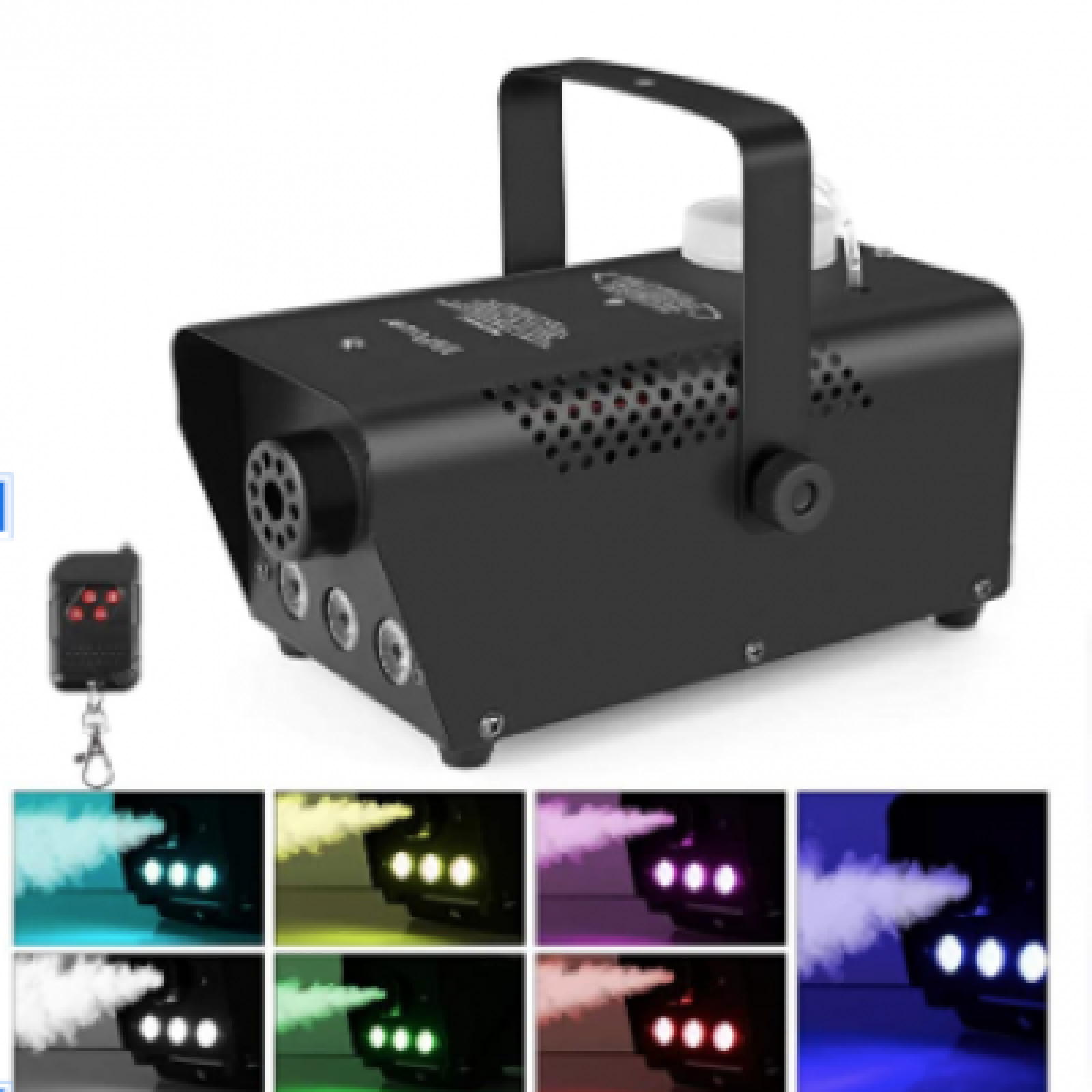 MVPower Machine à Fumée, 500W Machine à Brouillard avec Télécommande sans Fil, 7 lumières colorées, Idéal pour les Fêtes, les Discos DJ, les Bars, les Mariages, les Défilés et les Théâtrales - Photo 1 sur 3