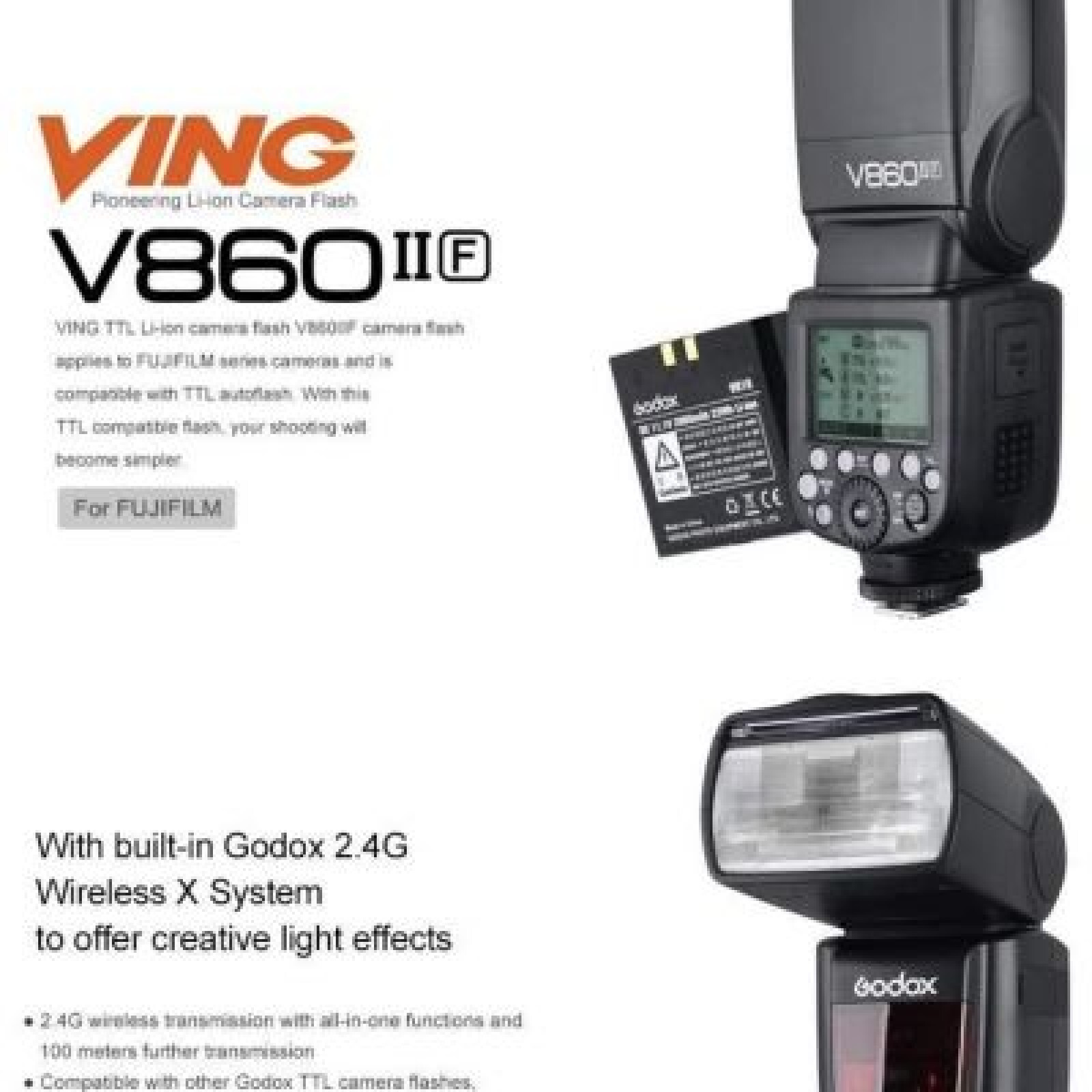 Flash Godox V860 II pour appareil Fuji - Photo 1 sur 1