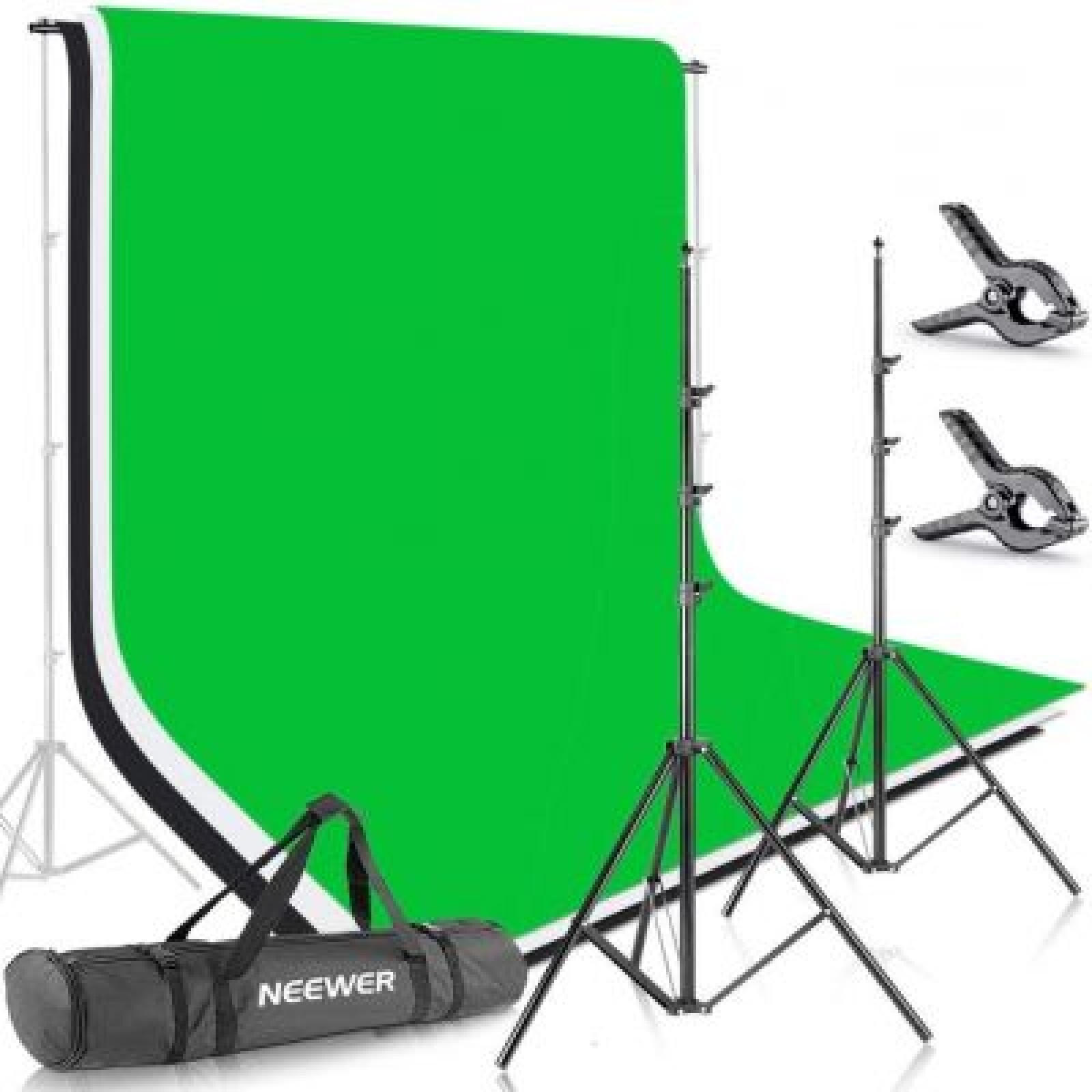 Fond vert/blanc/noir + supports - Photo 1 sur 4