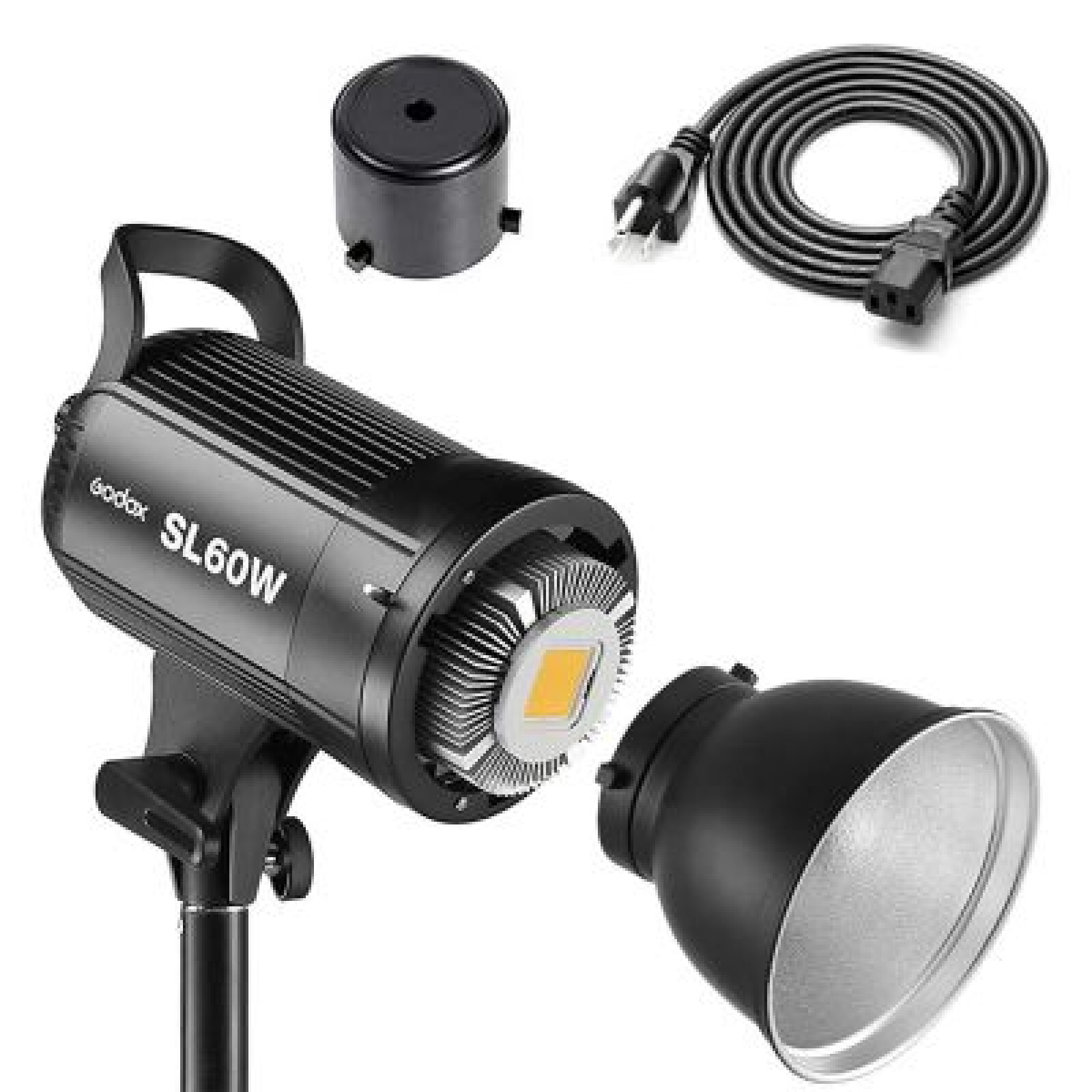Projecteur LED Godox SL60W + Pied Lumière 260cm + Soft box 65cm dépliage rapide + Honey grid - Photo 1 sur 4