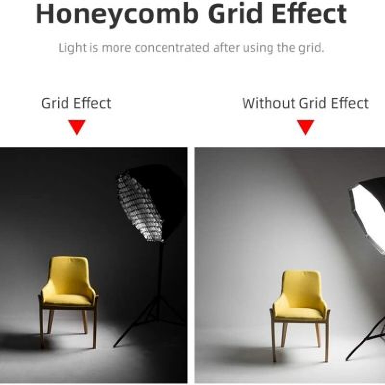 Projecteur LED Godox SL60W + Pied Lumière 260cm + Soft box 65cm dépliage rapide + Honey grid - Photo 3 sur 4