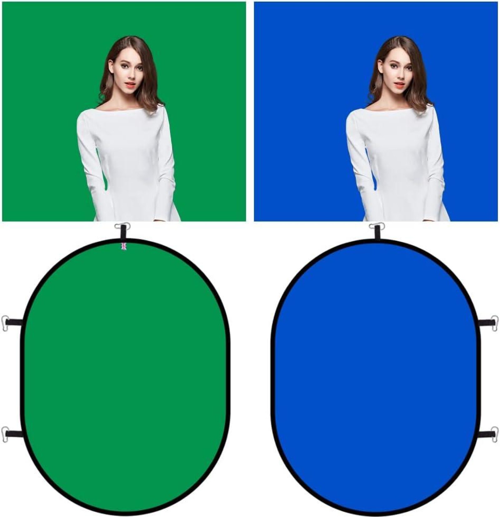 Fond Vert / Bleu Pliable 150x200cm - Photo 4 sur 6