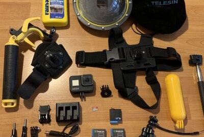 Location Kit GoPro HERO 8 - Black   + Dôme Telesin , étui sous-marin (package B)