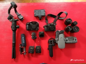 Location Pack Tournage Pro Intégral : 2x GH5 (Optiques f/2.8) + Drone Mavic 2 Pro + Son Sennheiser + Lumières + Stab + GoPro MAX