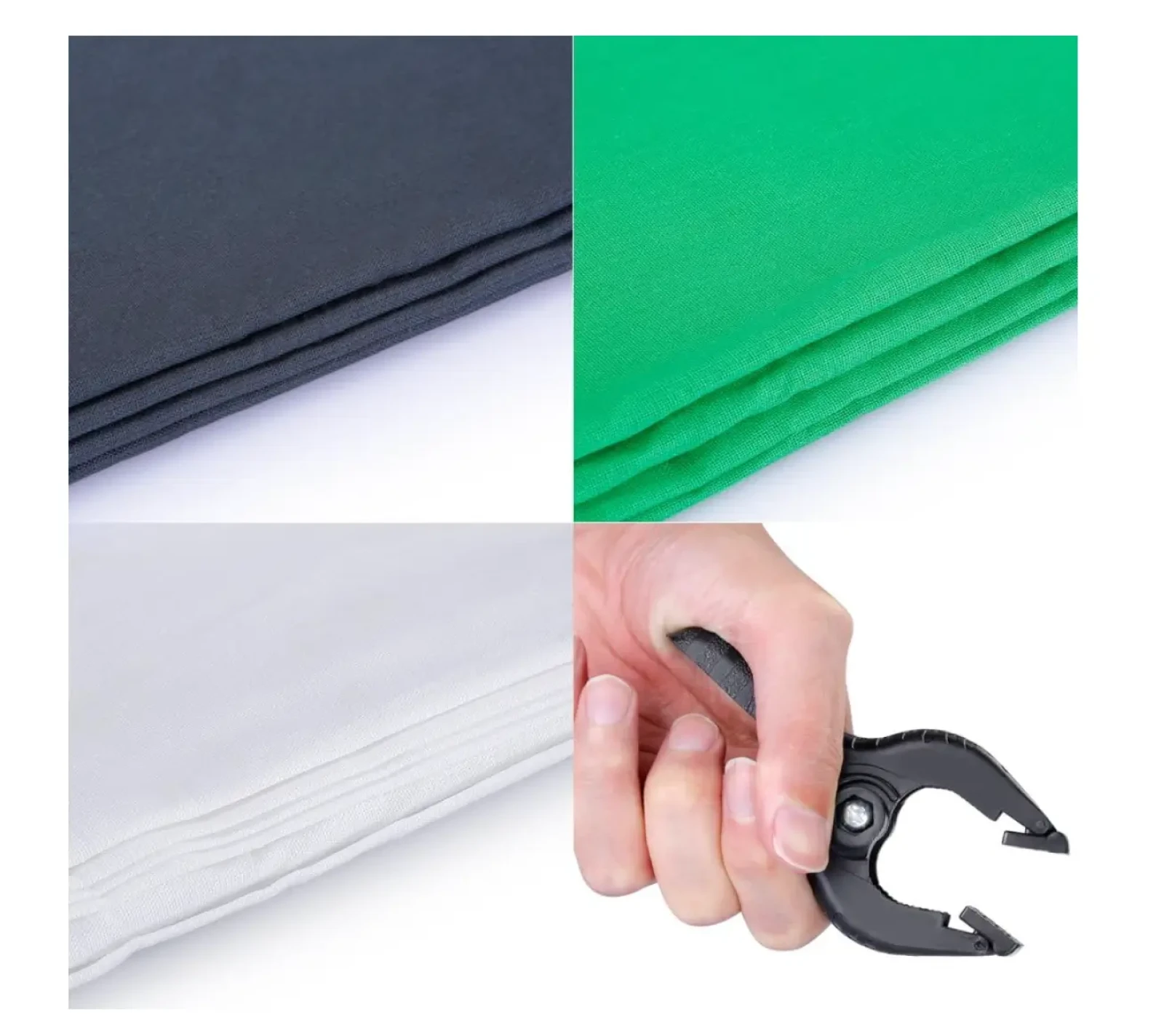 neewer Neewer Support de Fond de Décors 2,6 x 3m avec Toiles de Fond 3 x 6m (Blanc,Noir,Vert) - Photo 5 sur 5