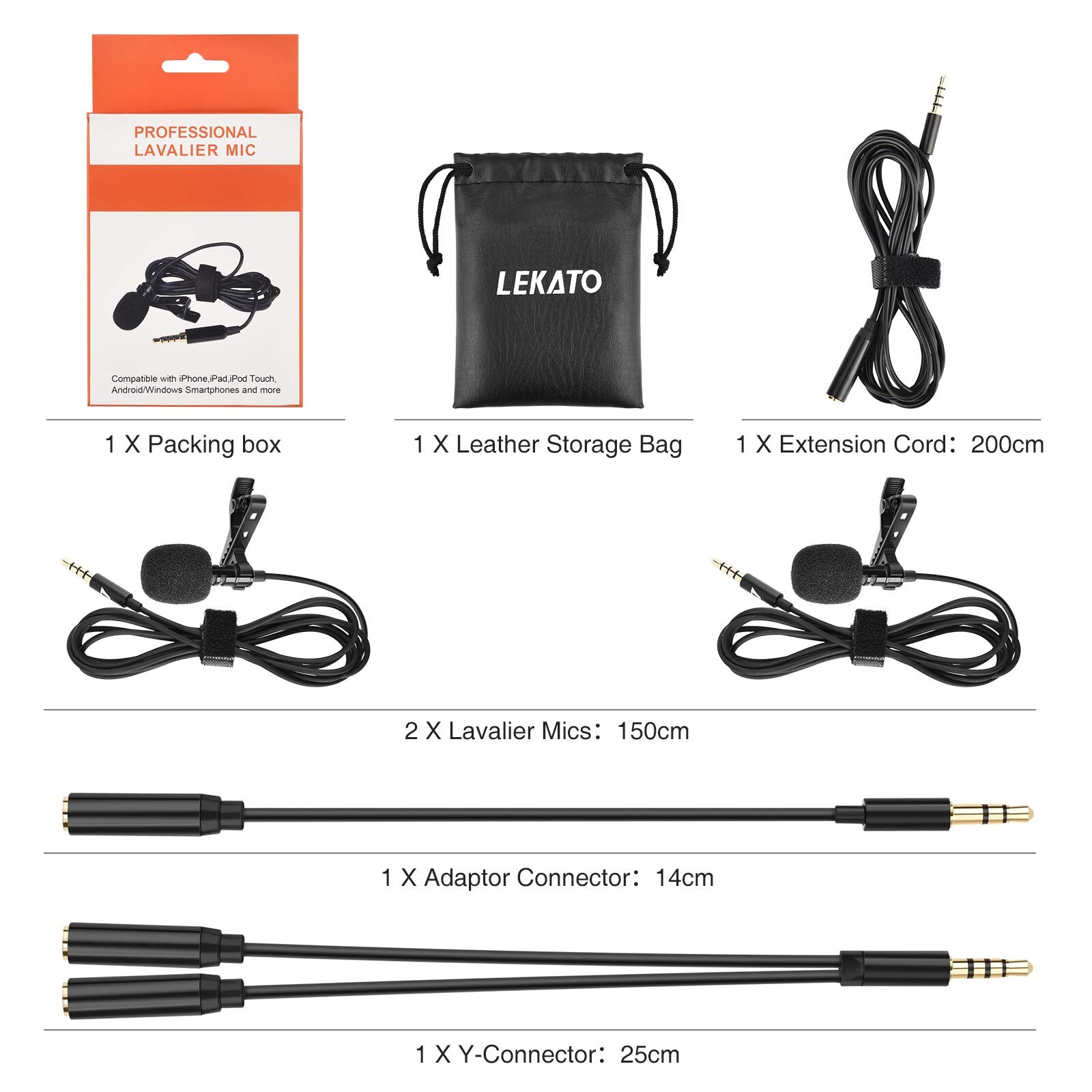 Lekato Professional Lavalier Mic - Photo 2 sur 2