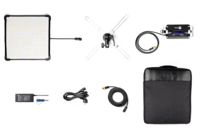 Location kit trépied Fomex FL600 + batterie Vlock (panneau led flexible type aladdin ou cineroïd)