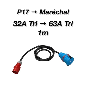 Location Adaptateur P17 32A Tri vers Maréchal 63A Tri - 1m