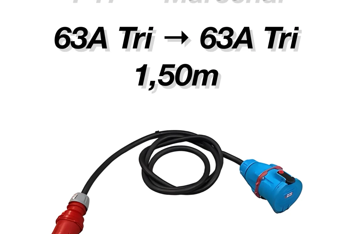 Location Adaptateur P17 63A Tri vers Maréchal 63A Tri - 1,50m - Lightyshare