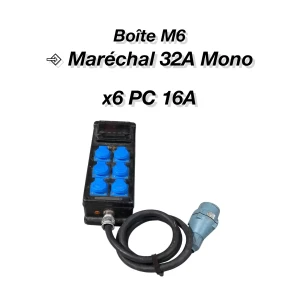 Location Boite M6 Maréchal 32A Mono vers x6 PC16