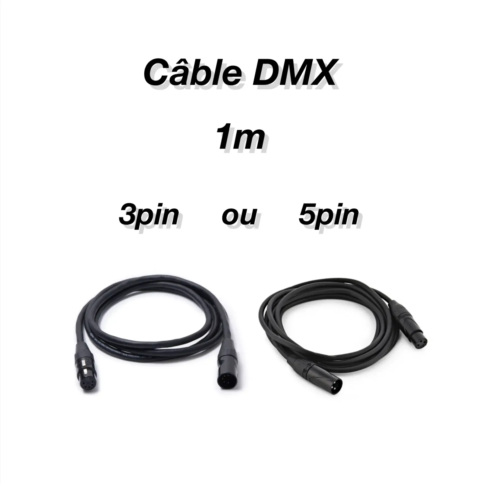 DMX Câble 1m – 3 ou 5pin au choix - Photo 1 sur 1