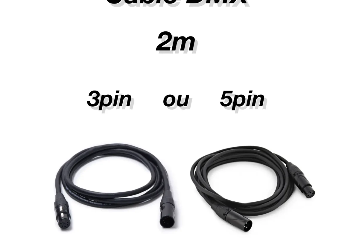 Location DMX Câble 2m – 3 ou 5pin au choix - Lightyshare