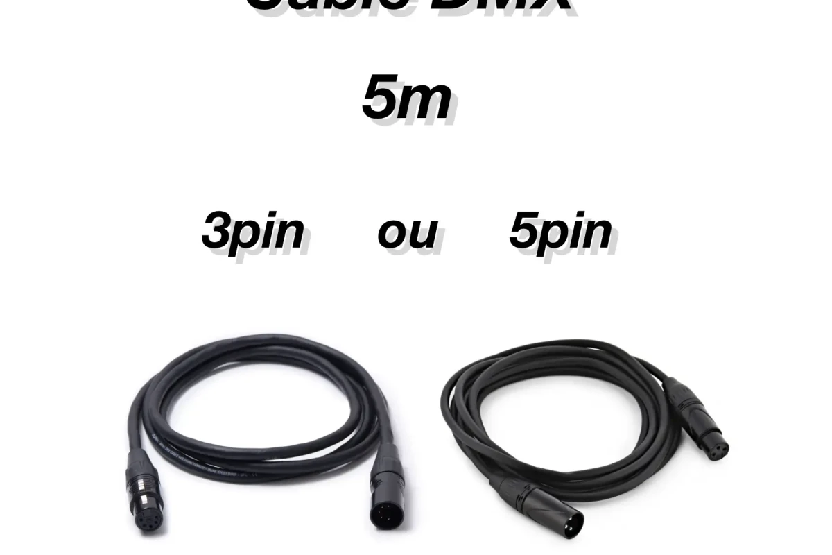 Location DMX Câble 5m – 3 ou 5pin au choix - Lightyshare