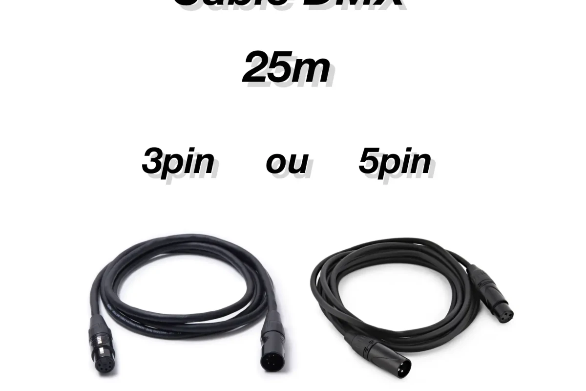 Location DMX Câble 25m – 3 ou 5pin au choix - Lightyshare