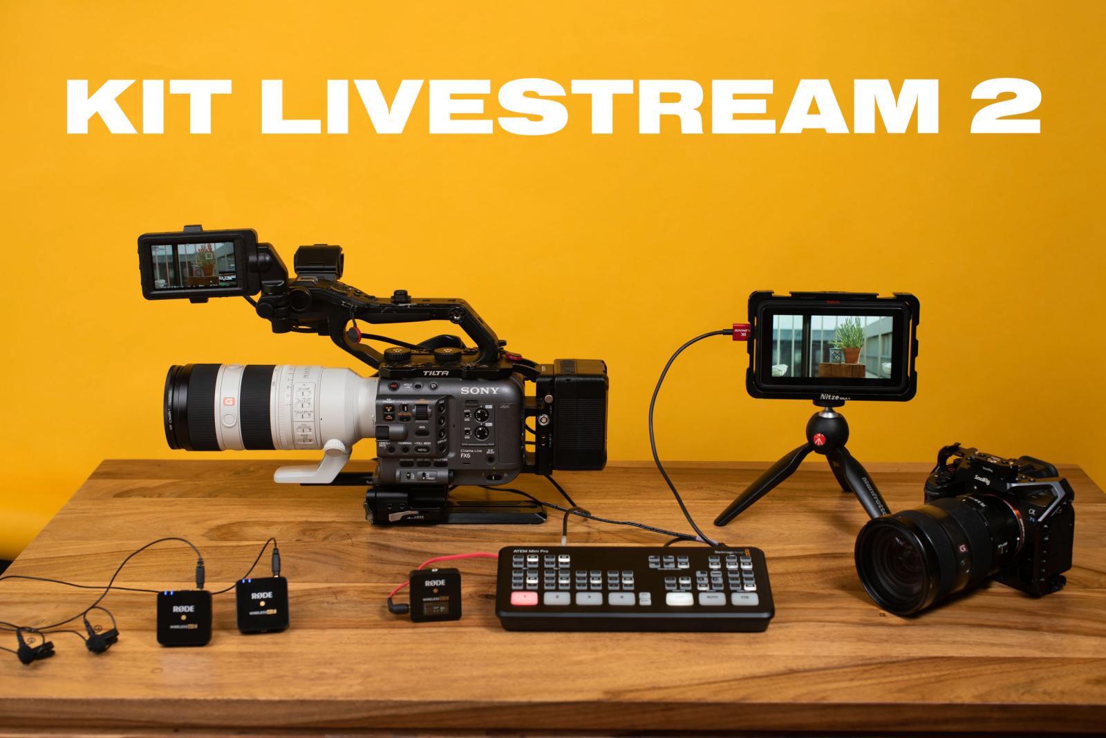 Kit Livestream 2 Cams - ATEM Mini + Sony FX6 + A7SIII + Ninja V + Rode Wireless Go II - Photo 1 sur 1