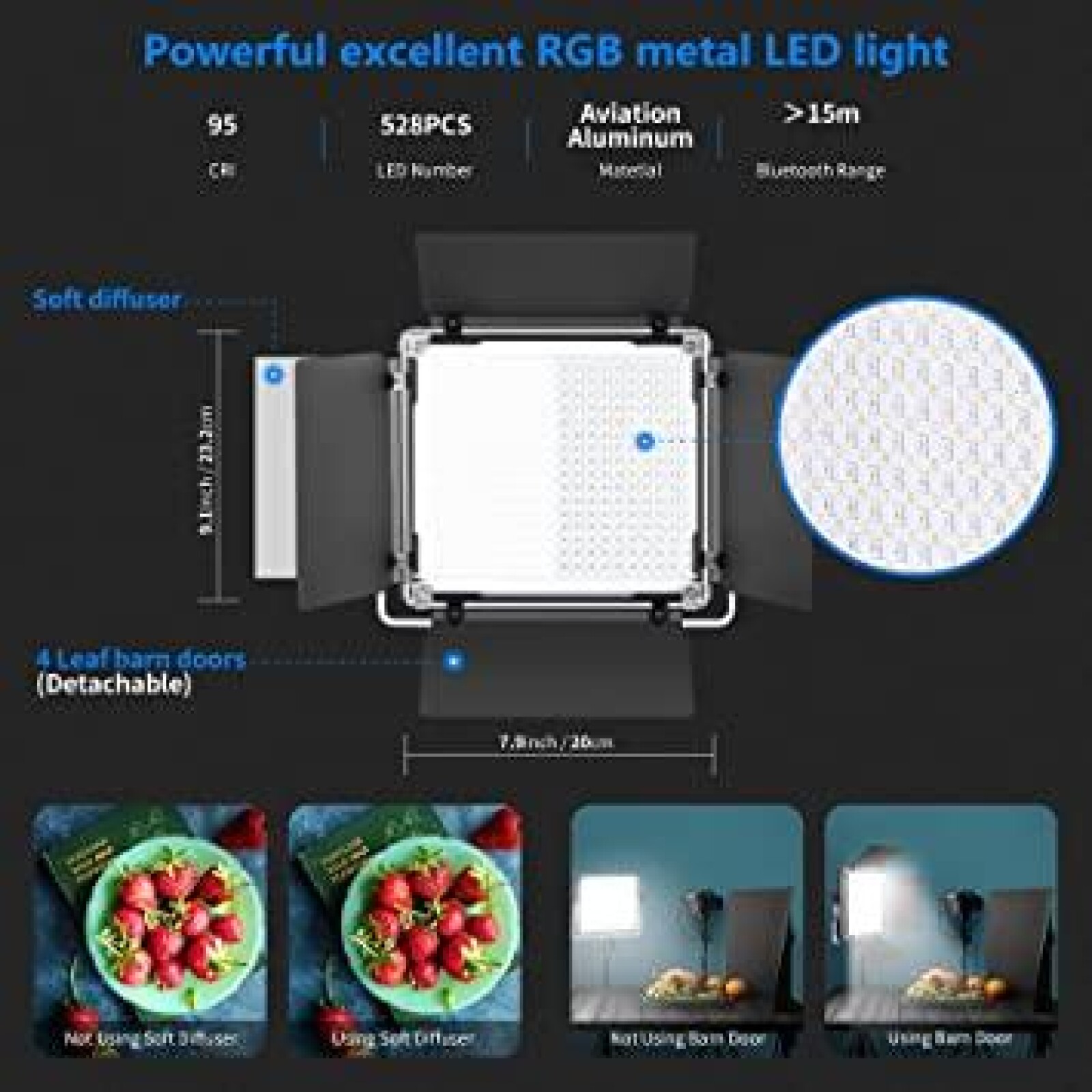 Pack de 3 lumière Neewer 530 RGB LED avec Contrôle de l'app mobile [neewer] - Photo 3 sur 5