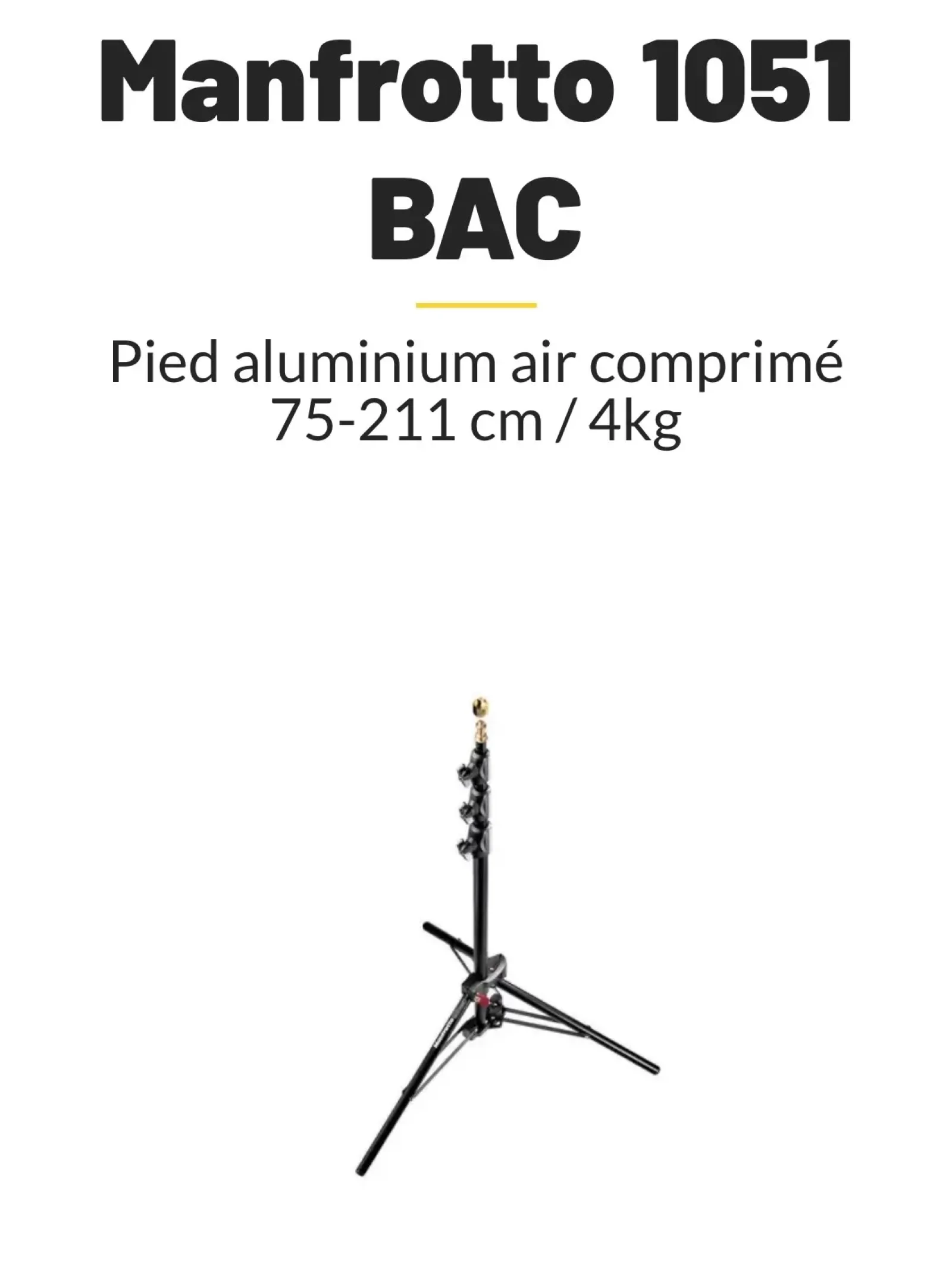 Manfrotto 1051BAC Petit pied lumière alu - Photo 1 sur 1