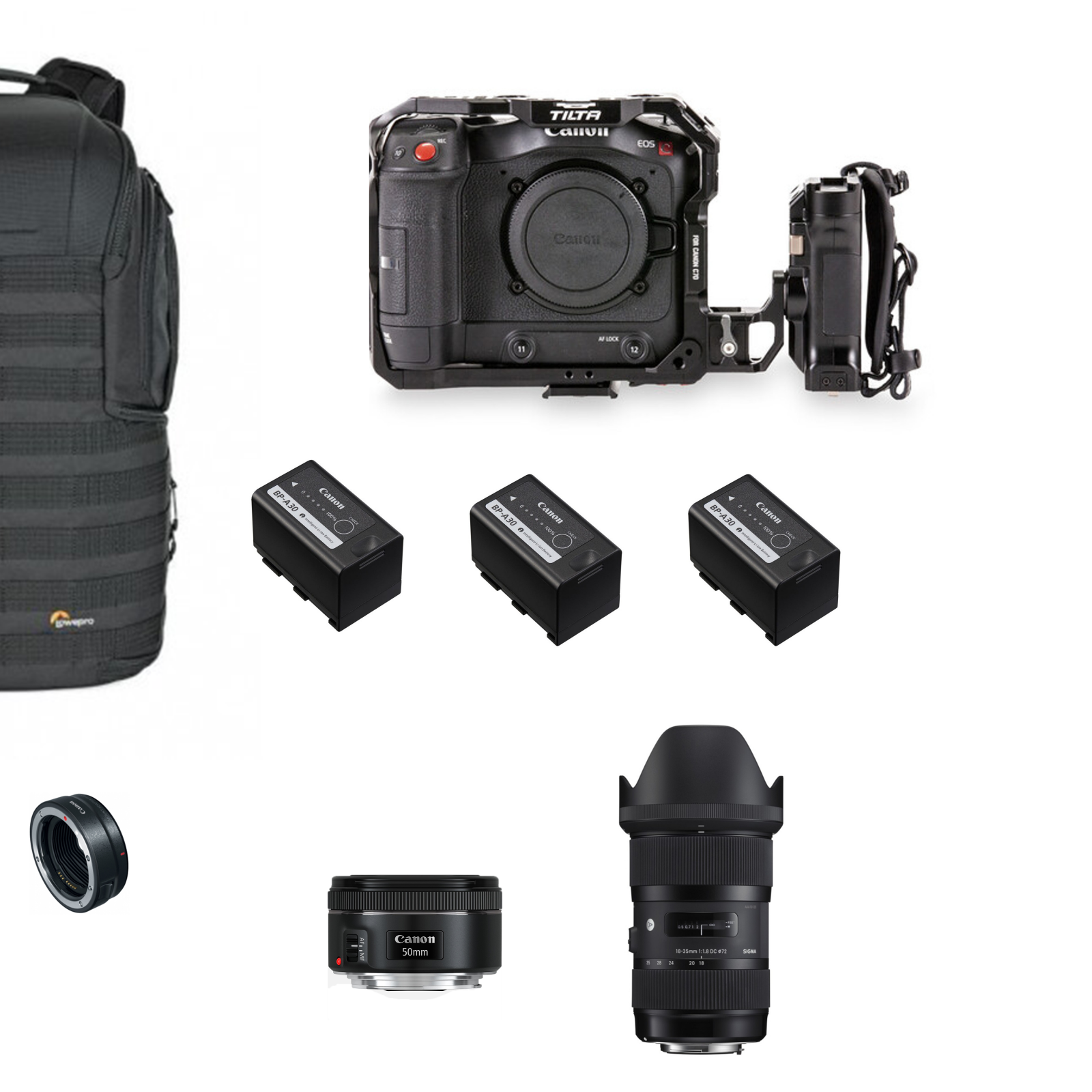 Canon C70 + cage Tilta avec poignée - 2 objectifs - Sac à dos - Kit Batterie + carte SD - Photo 4 sur 4