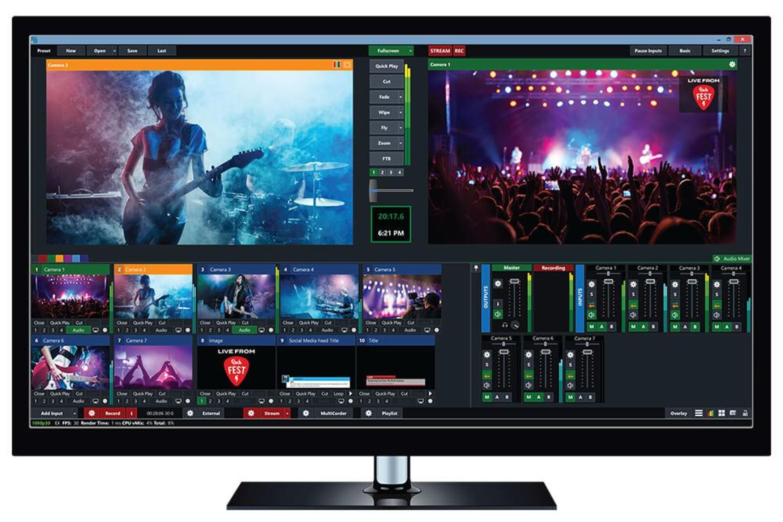 Régie vidéo vMix 3 entrées SDI 1 entrée HDMI 2 sorties SDI 2 sorties HDMI - Photo 1 sur 1