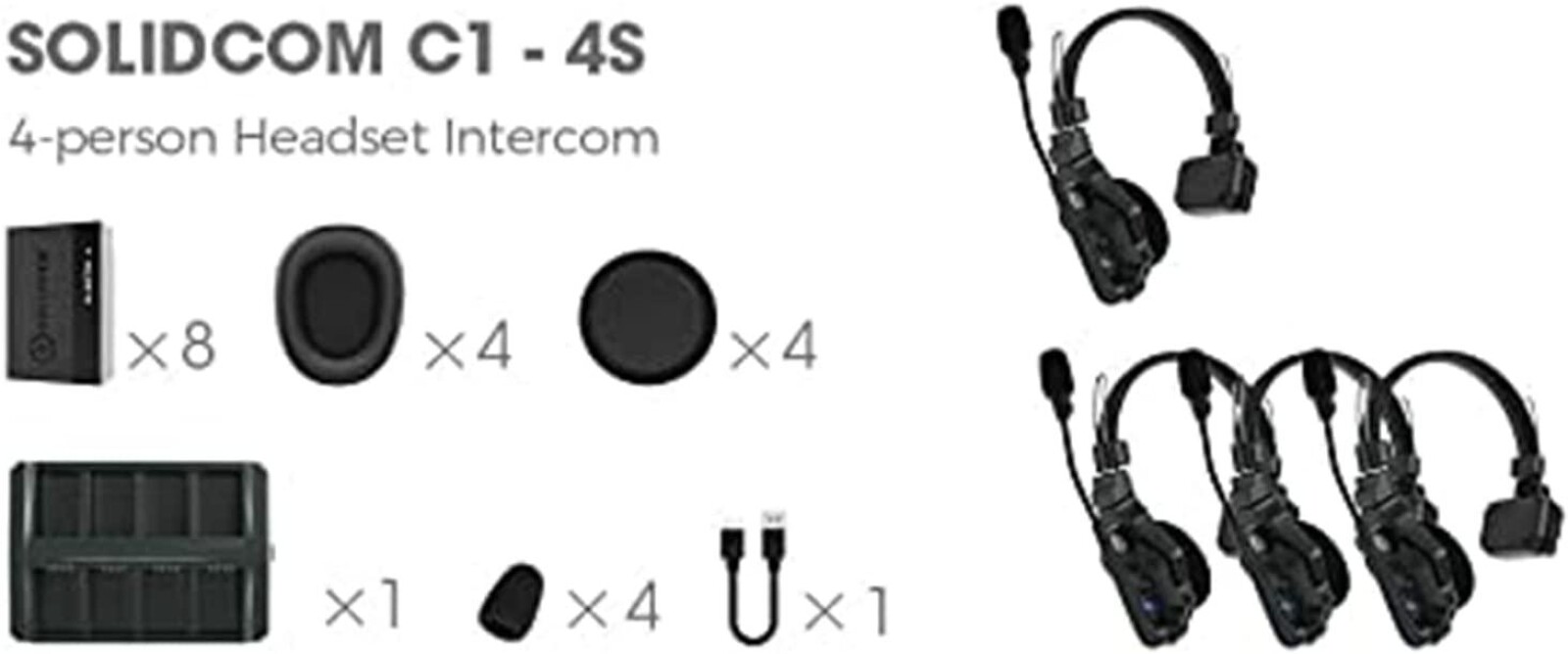 Hollyland Solidcom C1-4S (4 casques de communication sans fil) - Photo 3 sur 4