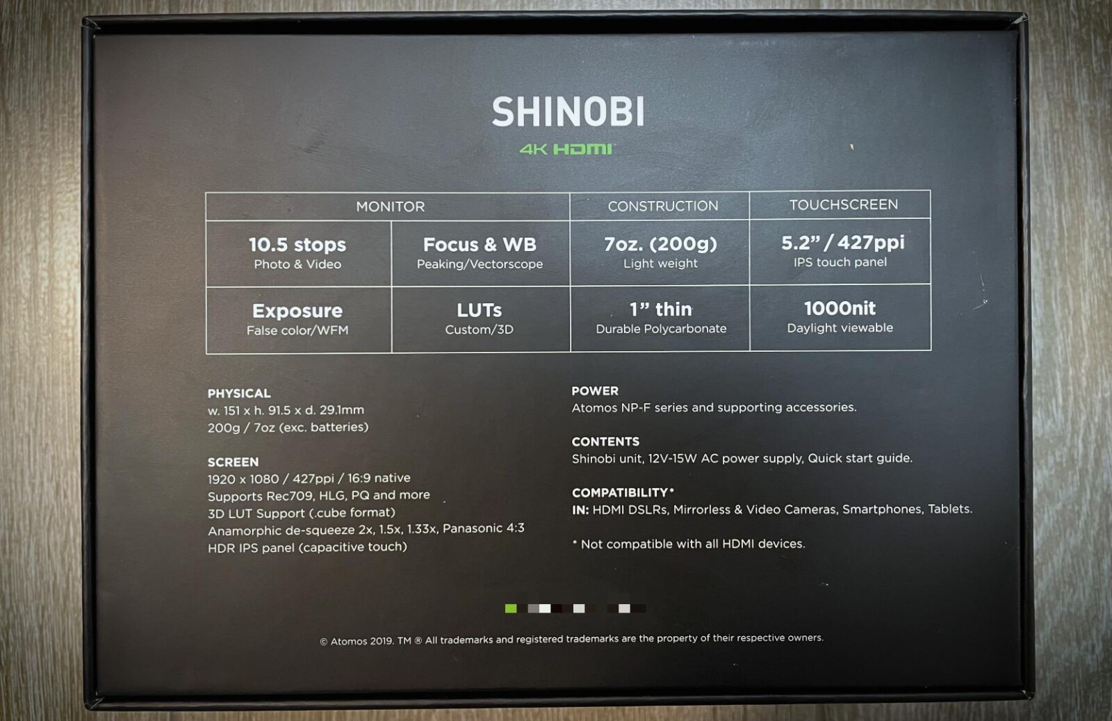 Moniteur Contrôle Atomos Shinobi 5'' HDMI 4K (non enregistreur) via HK - Photo 5 sur 5