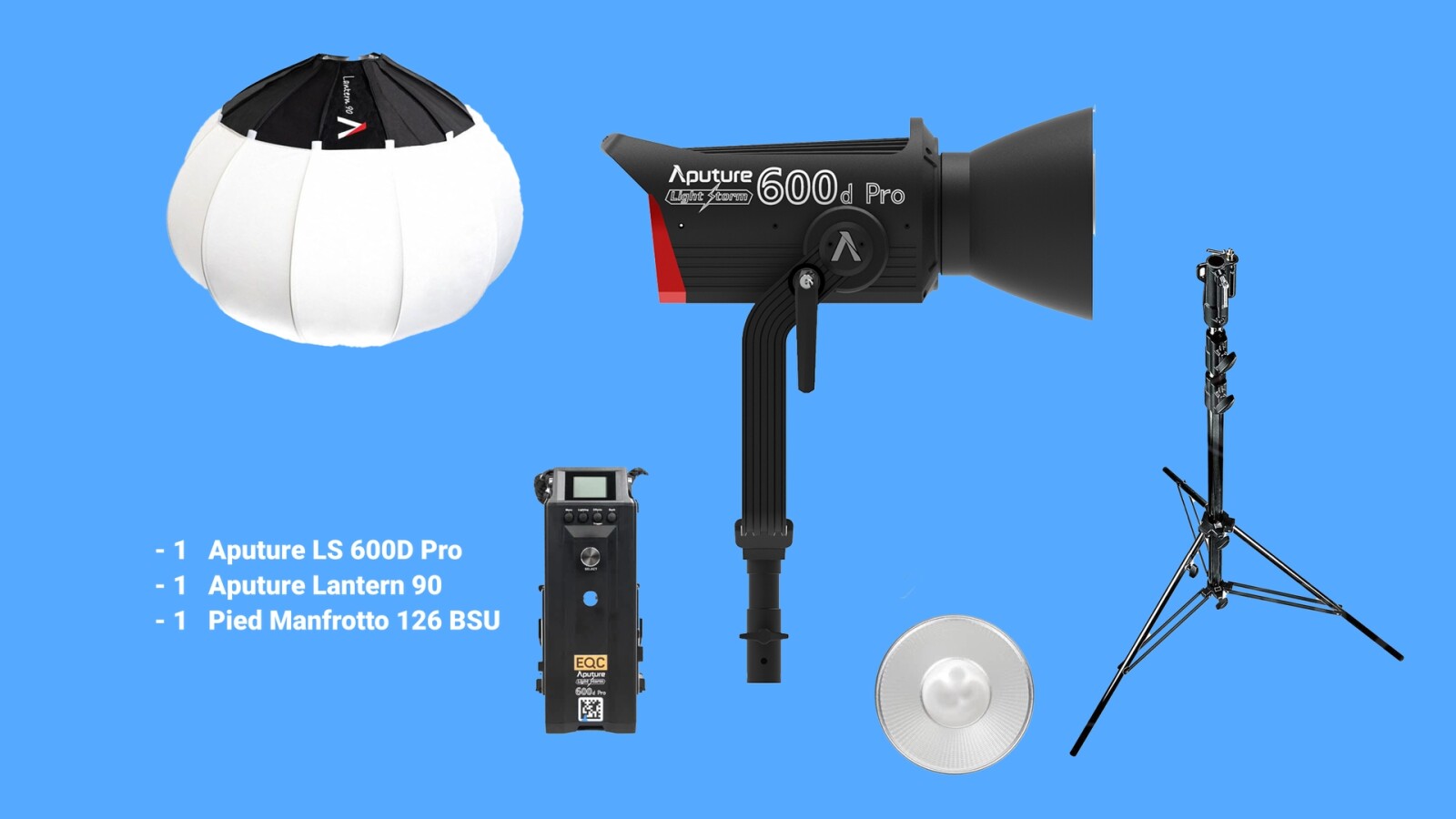 Aputure LS 600D Pro - Aputure Lantern 90 - Pied Manfrotto 126 BSU - Photo 1 sur 1