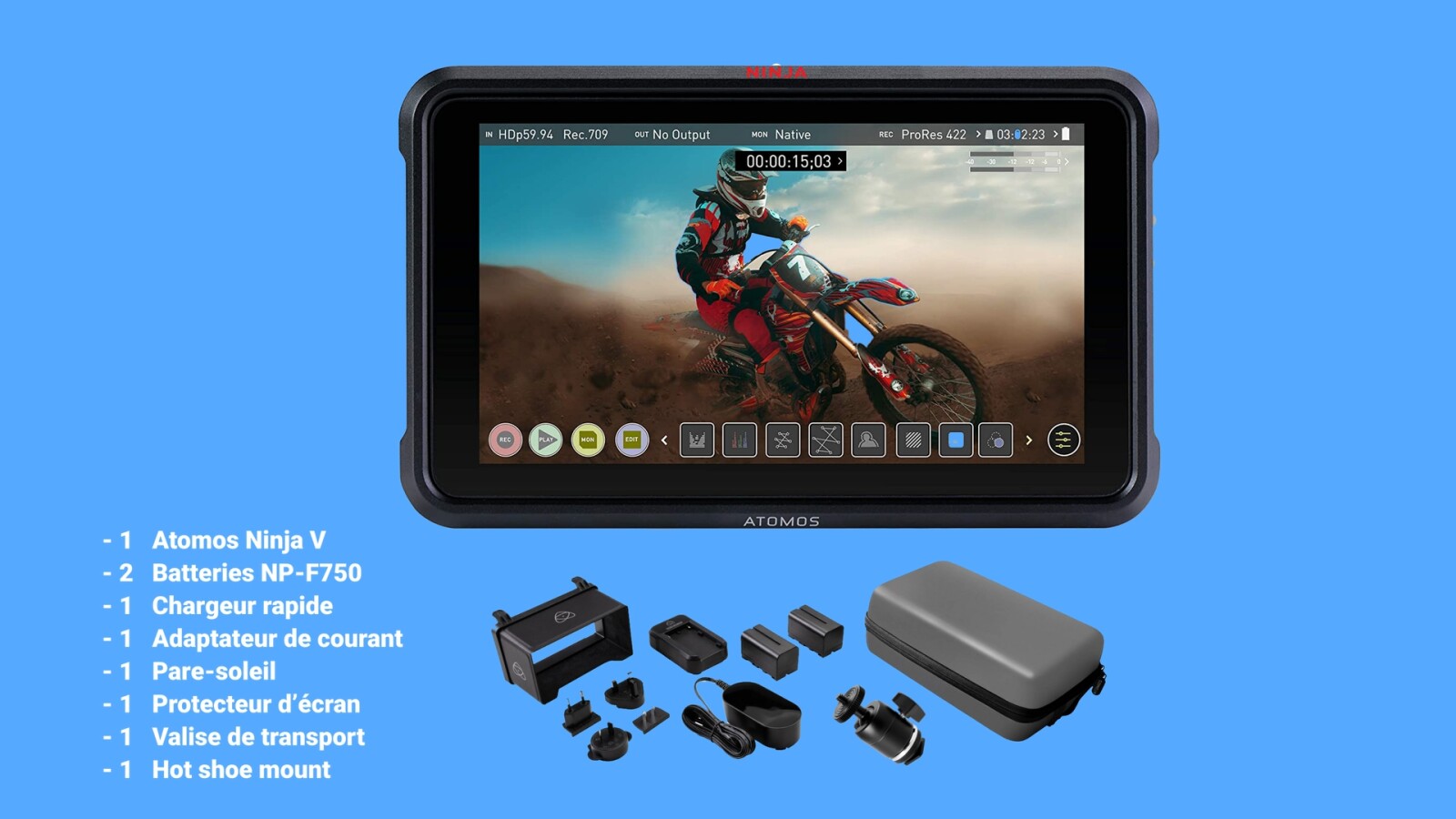 Atomos Ninja V + Pack accessoires - Photo 1 sur 1
