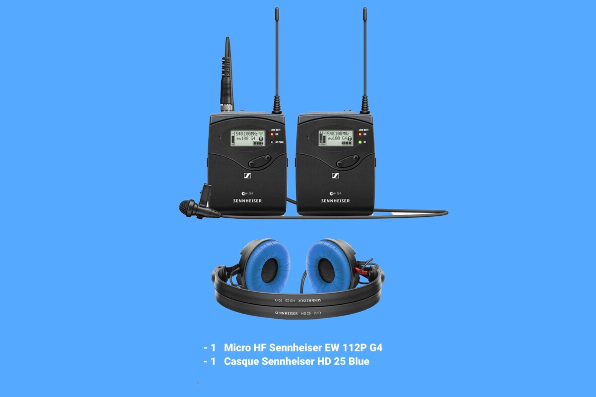 Location Kit Micro HF Sennheiser EW 112P G4 + Casque Sennheiser HD 25 Blue - Lightyshare