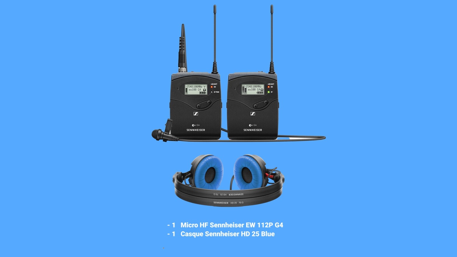 Kit Micro HF Sennheiser EW 112P G4 + Casque Sennheiser HD 25 Blue - Photo 1 sur 1