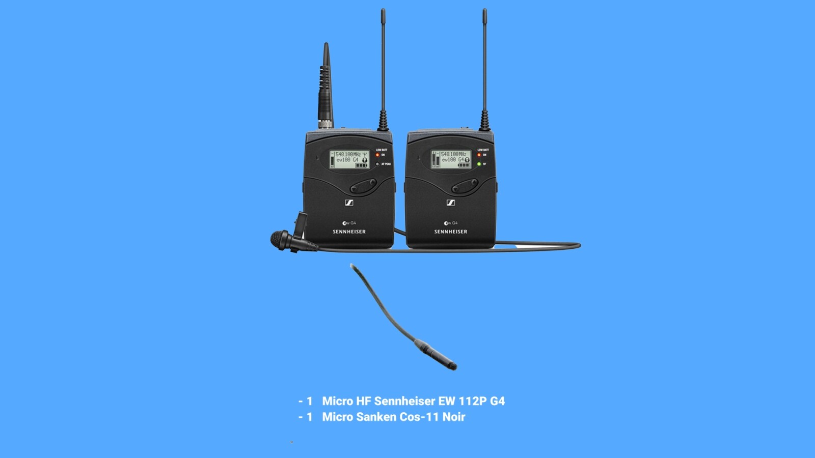 Micro HF Sennheiser EW 112P G4 + Micro Sanken Cos-11 Noir - Photo 1 sur 1
