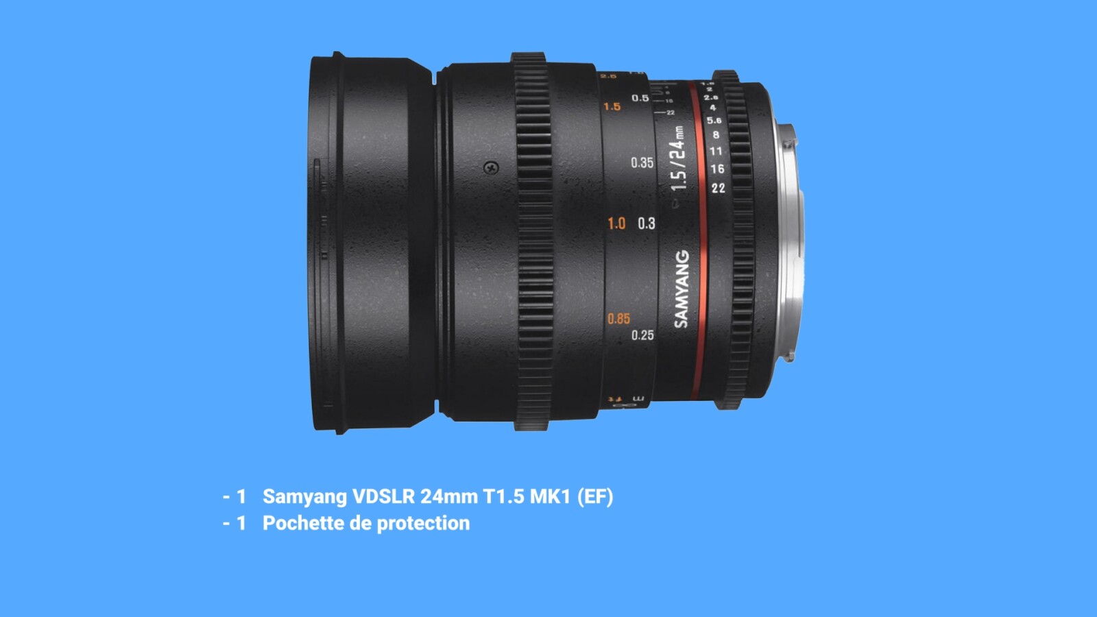 Samyang 24mm T1.5 VDSLR MKI- Monture EF - Photo 1 sur 1