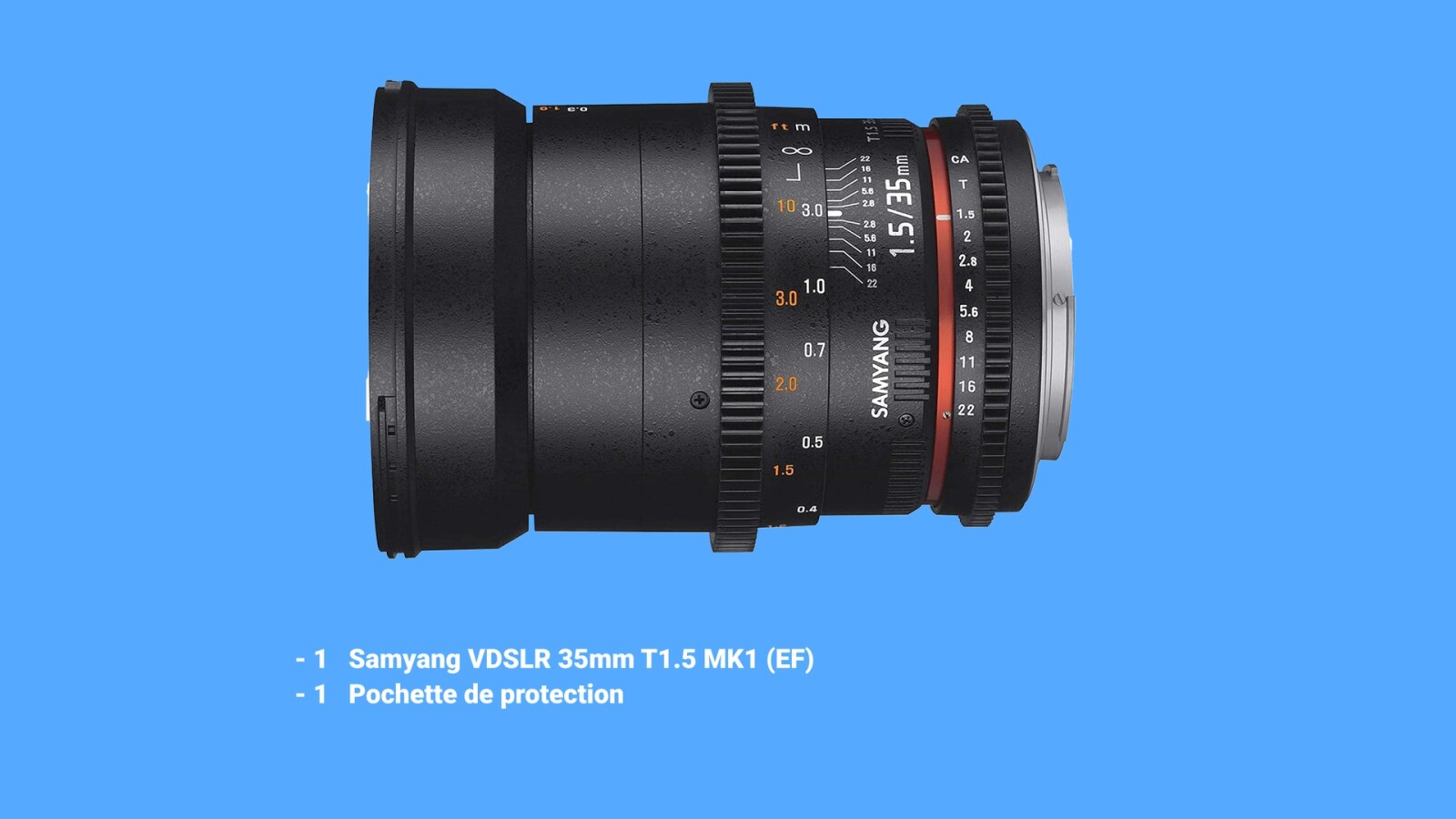 Samyang 35mm T1.5 VDSLR MKI- Monture EF - Photo 1 sur 1