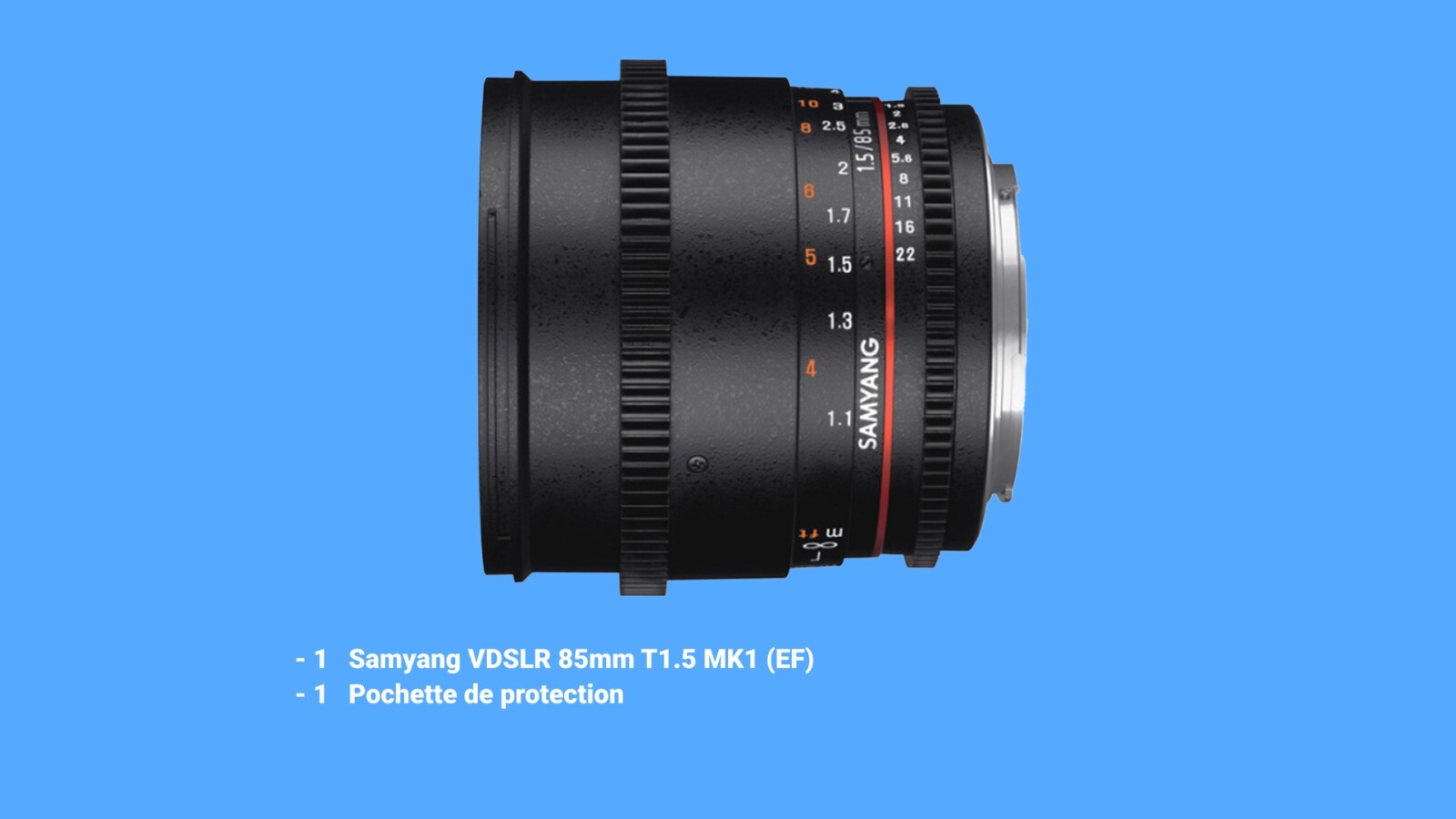 Samyang 85mm T1.5 VDSLR MKI- Monture EF - Photo 1 sur 1