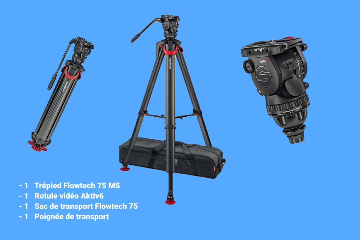 Location Sachtler aktiv6 Flowtech 75 MS – Kit rotule vidéo et trépied - Lightyshare