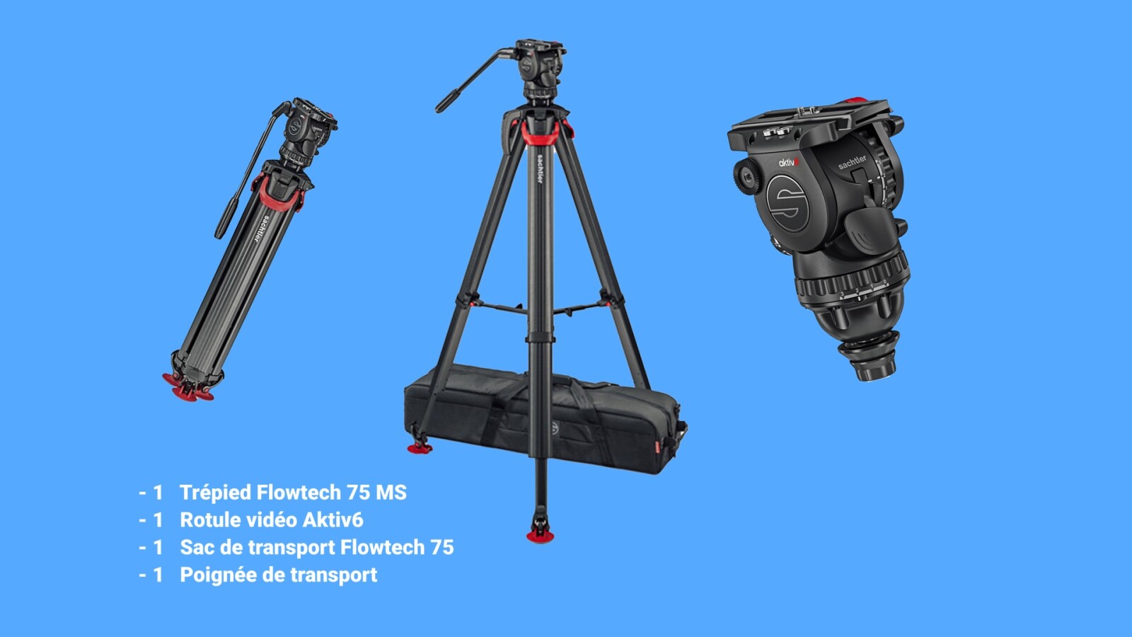 Sachtler aktiv6 Flowtech 75 MS – Kit rotule vidéo et trépied - Photo 1 sur 1
