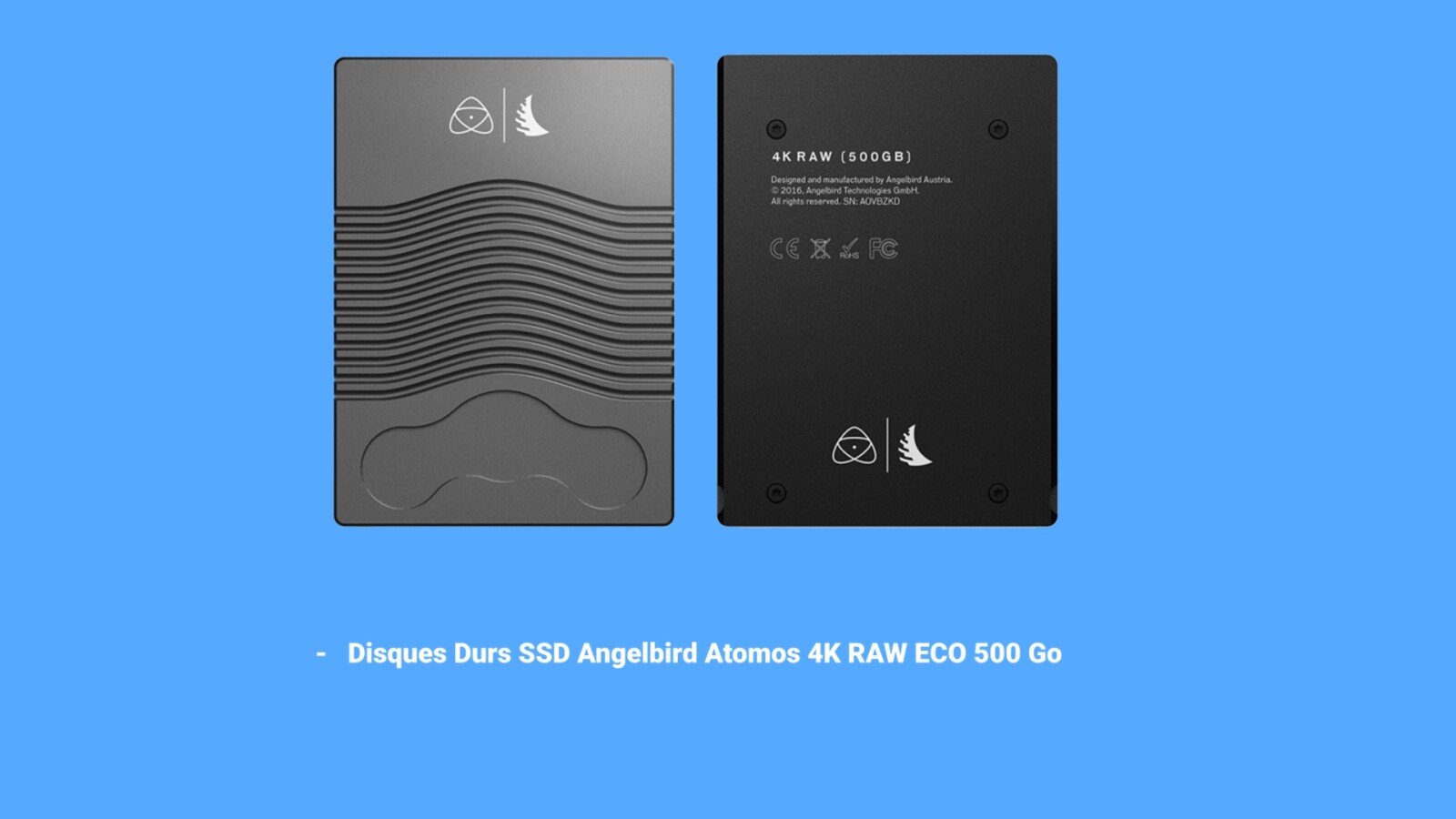 ANGELBIRD disque dur SSD pour enregistreur Atomos 4K RAW 500 Go - Photo 1 sur 1