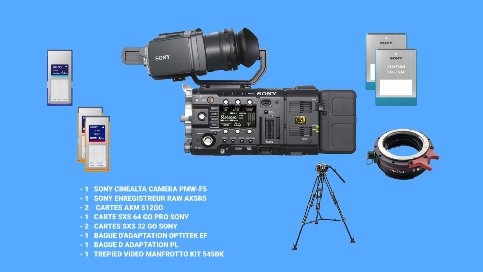 PACK SONY F5 + ENREGISTREUR RAW AXSR5 - Photo 1 sur 1