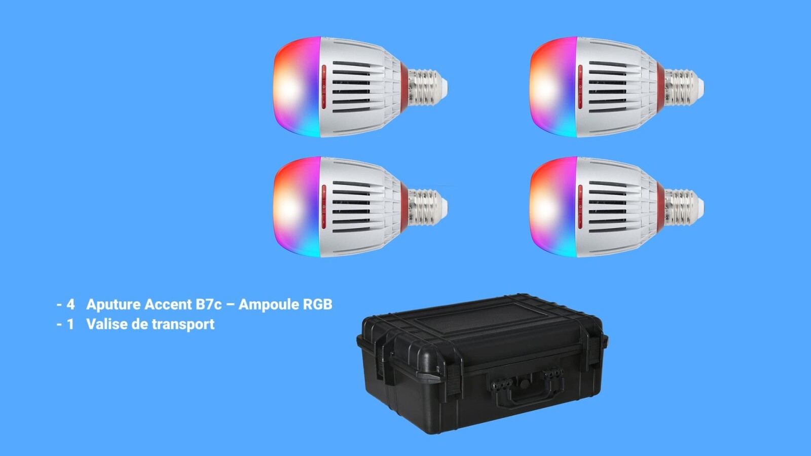 Aputure Accent B7c – Kit 4 Ampoules RGB - Photo 1 sur 1