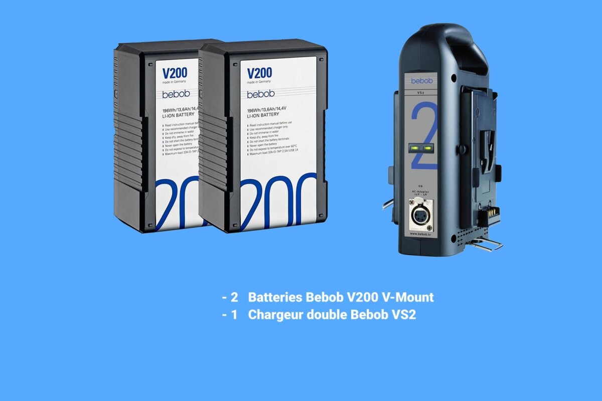 Location 2 batteries Bebob V200 + Chargeur double Bebob VS2 - Lightyshare