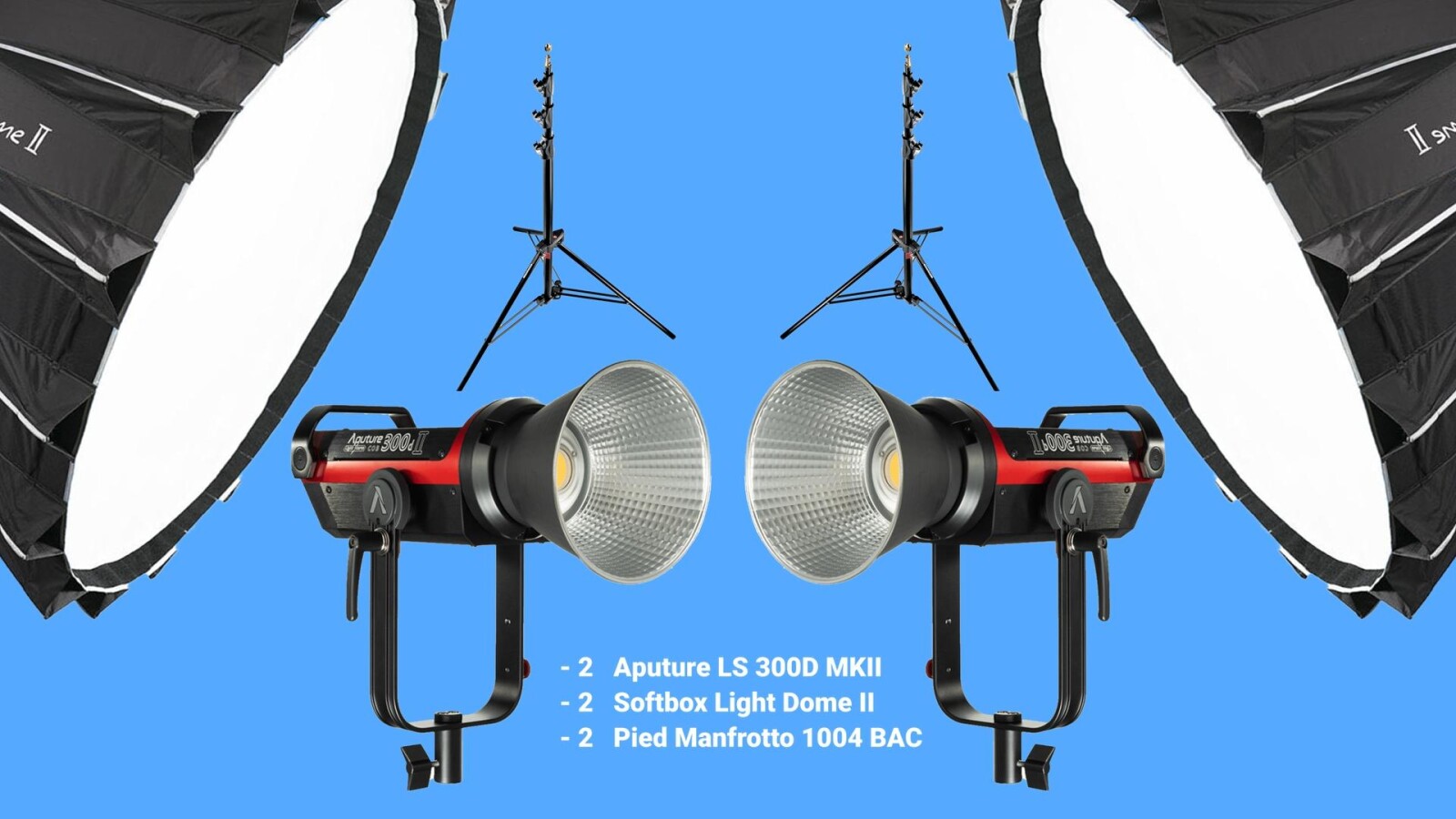 Kit 2 x Aputure 300D MKII - Lightdôme MKII - Photo 1 sur 1