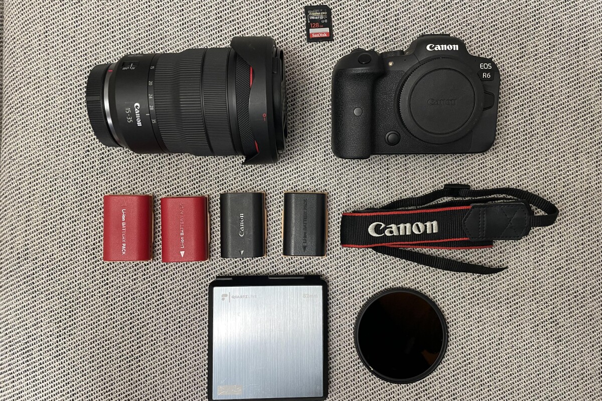 Location Kit Canon EOS R6 + objectif Canon 15-35 f2.8, Carte SD 128 Go et 4 batteries - Lightyshare
