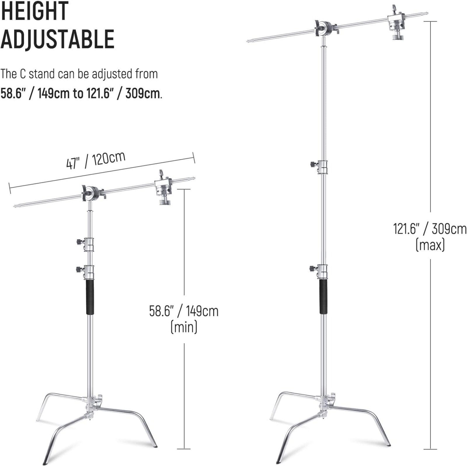 Neewer C Stand Acier Inoxydable - Photo 2 sur 2