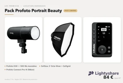 Location Pack Profoto Portrait Beauty — D30 500Ws + Octa 3' Silver + Connect Pro-N