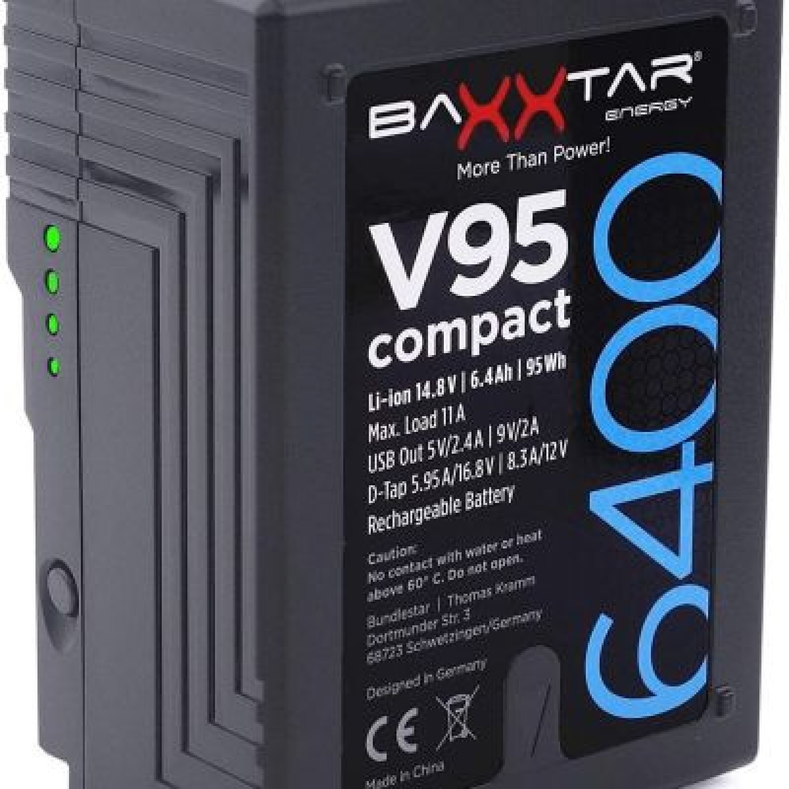 3 batteries BAXXTAR V-lock V95 COMPACT + 1 chargeur double - Photo 1 sur 1